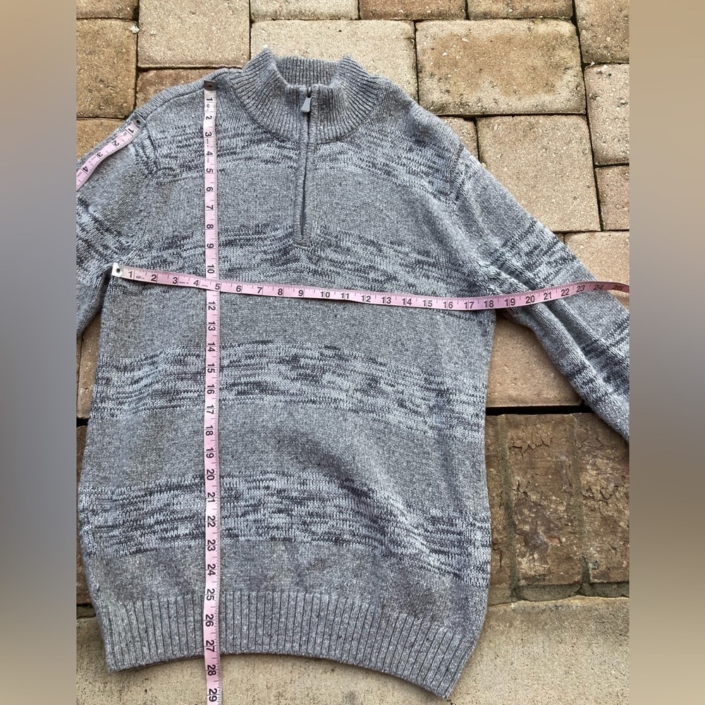 Method Brand Men's Grey Long Sleeve 1/4 Zip Mock Neck Sweater Size Large - Picture 10 of 11